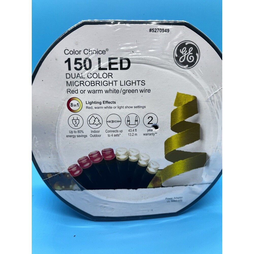 NEW GE COLOR CHOICE 150 COUNT LED DUAL COLOR RED WARM WHITE MICROBRIGHT LIGHTS